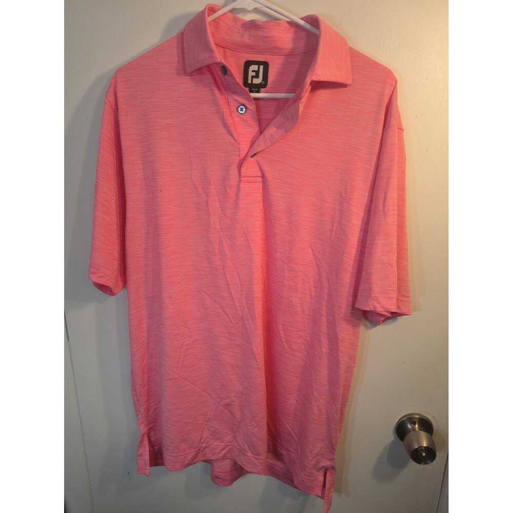FootJoy Men's Short Sleeve Performance Golf Polo Shirt  Heathered Pink Space Dye